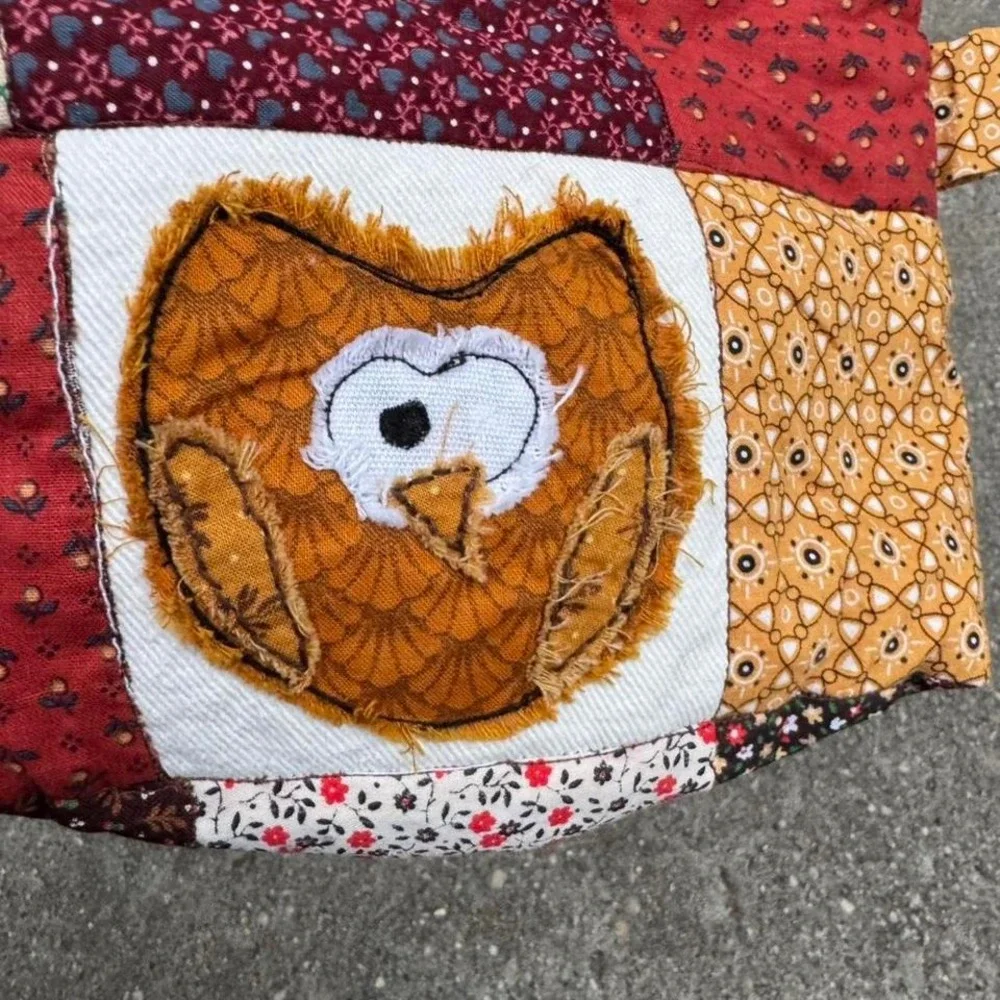 Handmade Patchwork Owl Bag Cosmetic‎ Toiletry Case Bird Boho Twee Cottagecore